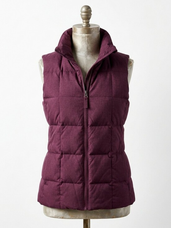 Lands' End Jackets & Blazers - LAND'S END Quilted Down Puffer Vest Red Cranberry Burgundy • EXTRA SMALL